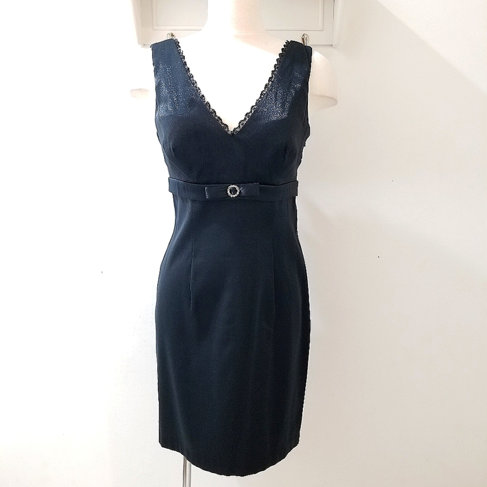 CONNECTED Black Sleeveless Empire Waist Cocktail Dress Sz 6P